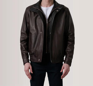 Ventes chaudes, vestes en cuir véritable pour hommes, style motard, cuir véritable vieilli, vintage, noir, sur mesure - Product Image 1