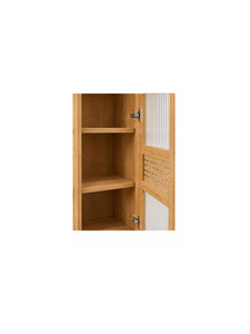 Modern Minimalist Wooden <b>Wardrobe</b> Hinged Doors Metal Handles 3 Shelves Freestanding Bedroom Furniture - Product Image 3