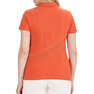 เสื้อโปโลผู้หญิงแบรนด์ส่วนตัว แขนสั้น ผ้าฝ้ายระบายอากาศ ผลิตเสื้อผ้า OEM จำนวนมากจากโรงงาน - Product Image 3