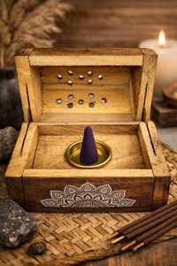 Handmade Wooden Incense Cone Holder Box Sandalwood Meditation Relaxation & Yoga Home Fragrance Home <b>Decoration</b> - Product Image 4