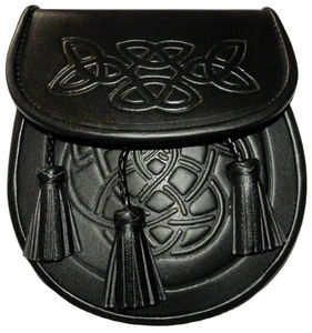 Cinturones Sporran Escoceses Negros Hechos a Medida con Cuero Genuino 100% Repujado, Venta al Por Mayor - Product Image 3