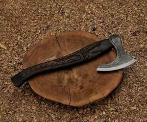 Haches Viking industrielles de qualité supérieure, forgées à la main, manche en bois, acier à haute teneur en carbone, survie en plein air, camping - Product Image 2