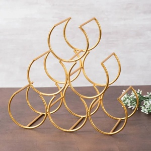 Porte-bouteilles en métal sculpté en forme d'arche, finition noire, support à 2 niveaux pour comptoir, bar, cuisine, rangement et présentation de bouteilles - Product Image 4