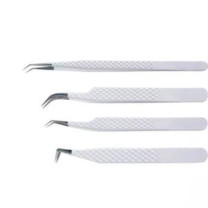 Professional Lash Tweezers Set Stainless Steel Fiber Tip Anti-Static Durable Smooth/Serrated Tips Eyelash <b>Extension</b> Tweezers for - Product Image 5