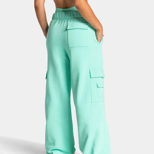 Premium <b>Women's</b> High Waist Wide Leg Canvas <b>Cargo</b> <b>Pants</b> Loose Fit Full Length Solid Fleece Breathable Multi Pocket Casual - Product Image 5