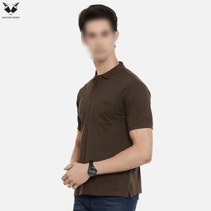 เสื้อโปโลชายสีน้ำตาล แขนสั้น ผ้าฝ้ายอ๊อกซ์ฟอร์ด สีพื้น ดีไซน์กระเป๋าเสื้อ สวมใส่สบาย ทรงปกติ ไซส์ใหญ่ เสื้อยืดโปโลชาย - Product Image 3