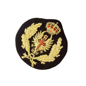 Hot Selling Handmade <b>Badges</b> With Golden Bullion Wire Blazer <b>Badges</b> Customized Bullion Wire Customized Hand Made Embroidery <b>Badge</b> - Product Image 4