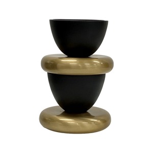 Support de bougie en aluminium noir et or Glam Sham, moderne, fait main, écologique, durable, pour les activités religieuses - Product Image 5