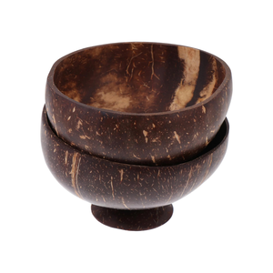 Bol en coquille de noix de coco bio en gros avec base, idéal pour servir des glaces, des salades et des yaourts, provenant du Vietnam - Product Image 1