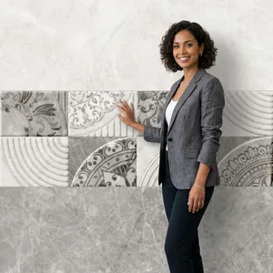 Carrelage mural en céramique blanc brillant minimaliste moderne 300x600 pour projets commerciaux et espaces intérieurs de bureaux d'entreprise - Product Image 4