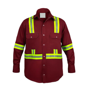 เสื้อเชิ้ตทำงานนิรภัยสีสะท้อนแสงพร้อมแถบสะท้อนแสงสำหรับผู้ชาย แขนยาว เหมาะสำหรับงานก่อสร้าง สวมใส่สบาย รับสกรีนโลโก้ - Product Image 1