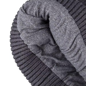Bonnet en tricot noir pour homme et femme, dernier style, vente en gros, fournisseur de bonnets avec votre propre logo - Product Image 2