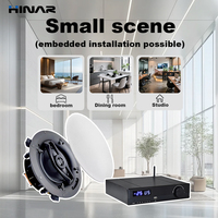 HINAR 2.1 Channel 6.5 Inch Sistem Speaker Plafon Amplifier Kelas D Bluetooth RCA Audio Optik Kit Audio Bluetooth Kantor
