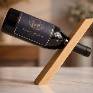 Soporte de Madera para Botellas con Forma Curva Simple, Almacenamiento Elegante Ideal para la Encimera de la Cocina, Guarda Botellas de Vino de Forma Ordenada Ahorra Espacio - Product Image 3