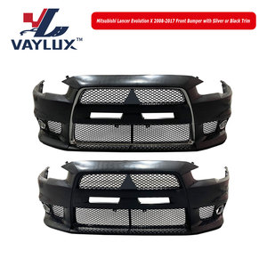 Kits de carrosserie de voiture de qualité supérieure, accessoires, pièces, Mitsubishi Lancer <span class=keywords><strong>Evolution</strong></span> X 2008-2017, pare-chocs avant avec garniture argentée ou noire - Product Image 4