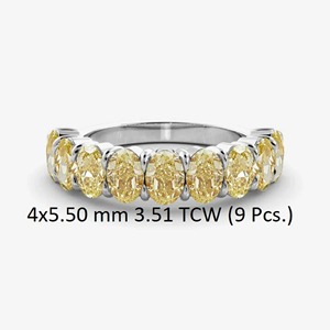Yellow Moissanite <b>Diamond</b> <b>Ring</b> 2.5CT Oval Cut 14k Solid Yellow Gold Half Eternity Wedding Band Stackable Matching <b>Ring</b> - Product Image 4