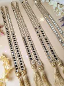 Guirnalda de bienvenida para boda india con espejos, Baraat Swagat Milni Mala Haar Patka, para padrinos de boda y damas de honor, ecológica - Product Image 4