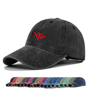 Tactus Industries TI-DH-6800 Washed <b>Heat</b>-Transfer Printed 7-Panel Adjustable Cotton Canvas Baseball Cap Unisex Casual Solid - Product Image 1