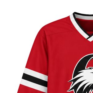 Red Black Sublimation Ice Hockey Jersey Long Sleeve Sports Team Uniform Training Shirt Outdoor Competition Wear <b>Athletic</b> Hock - Product Image 6