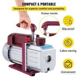 Pompa per vuoto rotativa a palette monostadio 4.5CFM 1/3HP 5PA Ultimate per sistemi HVAC di condizionamento e refrigerazione - Product Image 6