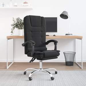 Silla de Oficina de Metal con Terciopelo Negro y Función de Masaje, Asiento de Madera Contrachapada Mediana, Elegante y Cómodo para el Espacio de Trabajo - Product Image 1