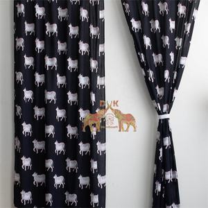 ผ้าม่านพิมพ์ลายสัตว์สไตล์วินเทจอินเดีย ทำมือ ผ้าฝ้ายตกแต่งห้องสไตล์โบโฮฮิปปี้ ผ้าม่านตกแต่งหน้าต่าง - Product Image 5