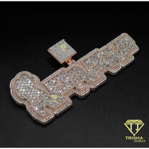 <b>Custom</b> WE HERE Letter Pendant Iced Out Hip Hop <b>Necklace</b> Personalized WE HERE <b>Name</b> Pendant Fashion Jewelry - Product Image 3