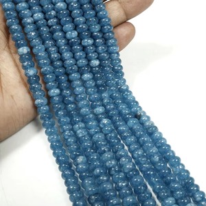 Perles de pierres précieuses en quartz apatite bleu lisses, forme rondelle, 8 mm, perles de quartz apatite bleu naturel, perles rondelles en quartz véritable, 16 pouces - Product Image 3