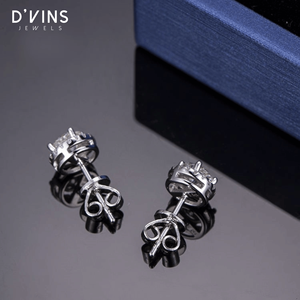 ต่างหูเพชรแล็บโกรว์ทรงกลมเจียระไนแบบบริลเลียนท์ ตัวเรือนทองคำแท้ 10K ยี่ห้อ D'vins Jewels แบบฝังเพชร - Product Image 4