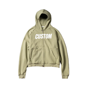 Custom Printed Full <b>Zip</b> Hoodie Men's Cotton Fleece Sweatshirt <b>Hooded</b> Regular Fit Autumn Wear - Product Image 1
