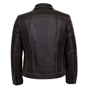 Chaqueta Trucker de Cuero Genuino Skeeper para Hombre, Estilo Western Clásico, Fabricante de Etiqueta Privada, Venta al Por Mayor, OEM, ODM - Product Image 4