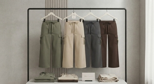 PANTALONS CARGO PREMIUM VERT OLIVE, Coupe Classique, 100% Coton Sergé, Style Urbain, Taille Élastique, Respirant, Léger, Décontracté - Product Image 5