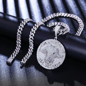 Men's Silver Plated Alloy CAW <b>Head</b> Pendant With Rhinestones Hiphop <b>Style</b> Fashion Jewelry Charm - Product Image 2
