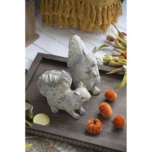 Set di 2 Scoiattoli in Resina con Finitura Rustica, 8x4x8.3"H, Decorazione Creativa per Casa, Autunno e Ringraziamento - Product Image 6