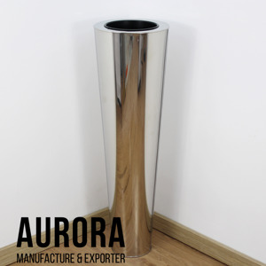 Ensemble de pots de fleurs au design minimaliste moderne en acier inoxydable finition miroir, avec trou de drainage, durable, écologique, léger, pour le jardin - Product Image 3