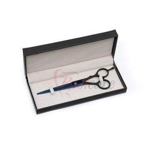 High Quality New Arrival High Quality Stainless Steel <b>Left</b>-<b>Handed</b> Foldable Long Handle Barber <b>Scissors</b> Plasma Blue ROOTCARE - Product Image 6