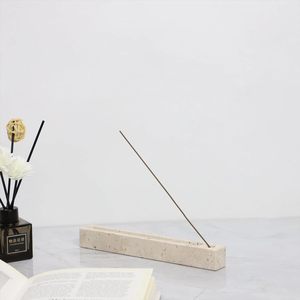 Travertine <b>Incense</b> Burner, 25cm Aromatherapy Tray, Beige Rectangular Ash Catcher for Sage and <b>Cones</b>,<b>Incense</b> Stick - Product Image 1