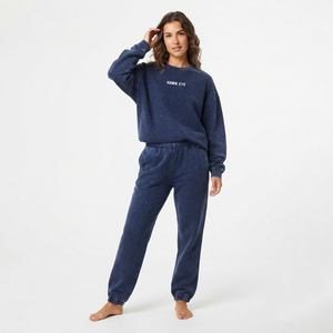 Conjunto de Sudadera y Pantalones Jogger para Mujer, Personalizado, 400 GSM, Lavado Ácido, Cuello Redondo, Estilo Oversize, Ropa Deportiva Urbana - Product Image 4