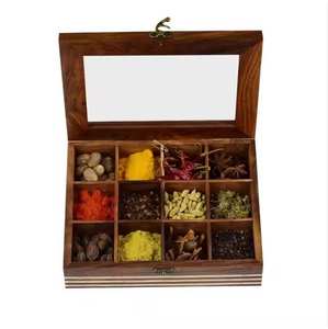 Moderna caja de especias de latón con diseño de pavo real grabado a mano y cuchara - Product Image 6