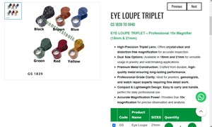 Loupe Triplet 10x pour Bijoutier, Outil de Réparation de Montres, Loupe d'Inspection pour Orfèvre |   Numéro d'article GS-1839 - Product Image 2