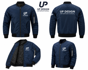 เสื้อแจ็คเก็ตบอมเบอร์สีน้ำเงิน MA-1 แบบสั่งทำพิเศษสำหรับผู้ชาย เสื้อแจ็คเก็ตนักบินน้ำหนักเบา เสื้อกันลม สตรีทแวร์ เสื้อแจ็คเก็ตลำลองสำหรับผู้ชาย - Product Image 3