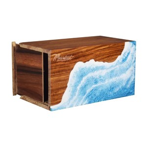 Urne funéraire artisanale en bois de rose avec résine rose : Boîte commémorative - Product Image 3