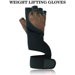 Gants de musculation en cuir pour l'exercice et le fitness, demi-doigts, pour la musculation et l'entraînement en salle de sport, avec sangle de poignet réglable - Product Image 6
