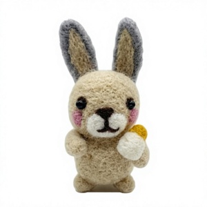 Décoration murale en laine certifiée 100% écologique, lapin tricoté à la main, motif carotte, animal de dessin animé, pour intérieur, Noël - Product Image 2