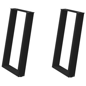 Pied de table à manger en acier noir thermolaqué 23,6 x 28,3-28,7 pouces - Product Image 2