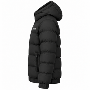 Chaqueta acolchada cortavientos para mujer, negra, con capucha, transpirable, con cremallera, de manga larga, para invierno, más vendida. - Product Image 2