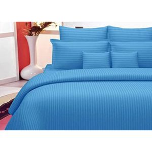 220TC Hotel Bed Sheet Set Queen Size 1 Bed Sheet + 2 Pillow Covers Stripe Cotton <b>Bedding</b> for Home or Hotel - Product Image 1