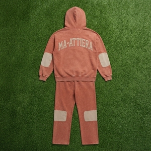 Conjunto de chándal de dos piezas para hombre, con sudadera con capucha y cremallera estilo vintage y pantalones deportivos de pierna ancha. - Product Image 6