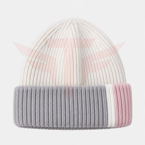 Gorro Unisex 100% Lana, Transpirable e Impermeable, 56-58CM, Gorro de Punto Casual de Invierno para Adultos, Diseño de Puño en Contraste, para Exteriores - Product Image 1