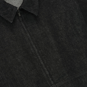 Vintage Black Denim <b>Work</b> Jacket Men's Relaxed Fit Full Zip Cotton Streetwear Outerwear OEM Private Label Custom Manufacturer - Product Image 3